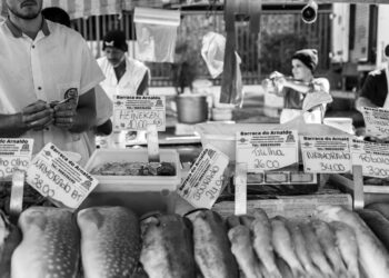 A luz que brilha na feira